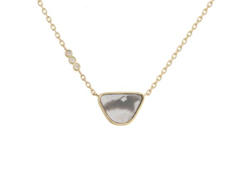 Celine Daoust One of a Kind Grey diamond slice with small diamond Necklace