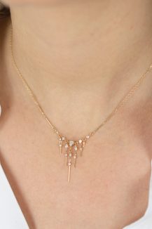 Celine Daoust Dream Maker Triangle Diamonds and Dangling Diamonds Chain Necklace