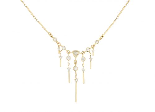 Celine Daoust Dream Maker Triangle Diamonds and Dangling Diamonds Chain Necklace