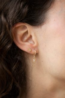 Celine Daoust Pear Diamond Octagonal single Hoop Earring