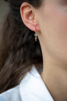 Tourmaline and diamonds Single Earring