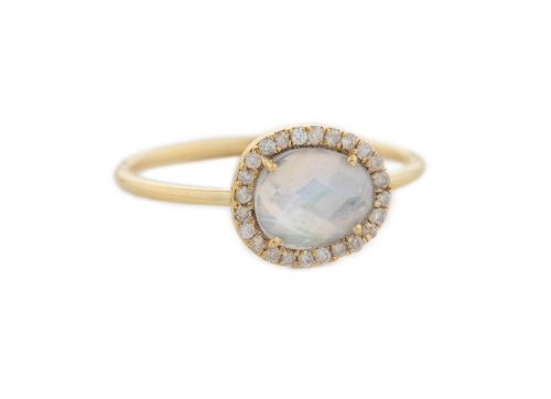 One of a Kind Stella Moonstone and Diamond Ring