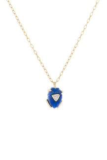 From The Earth Lapis Beetle and Diamonds Chain Necklace