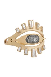 Slice of the Universe Grey Diamond Eye and Baguette Diamonds Ring