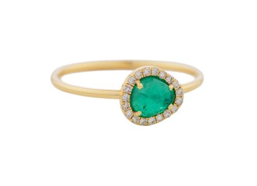 One of a Kind Stella Emerald and Diamond Ring