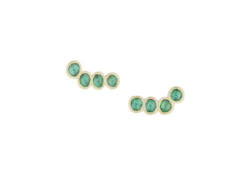 One of a Kind Multi Emerald Single Earring Stud