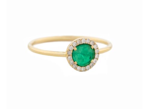One of a Kind Stella Emerald and Diamond Ring