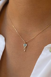 One of a kind Grey Diamond and Dangling Diamonds Jellyfish Necklace