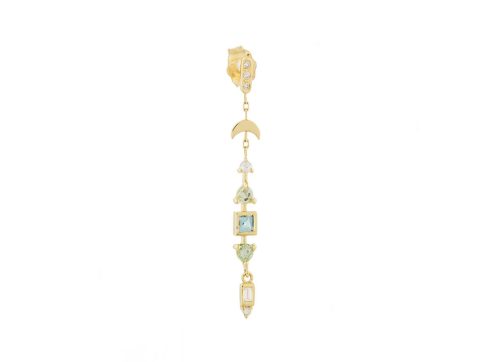 Celine Daoust Blue Green Tourmaline Diamonds and Dots Earrings