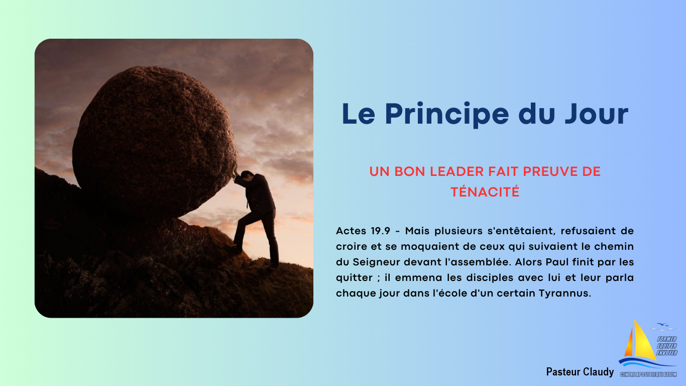 You are currently viewing PRINCIPE DU JOUR – De la ténacité