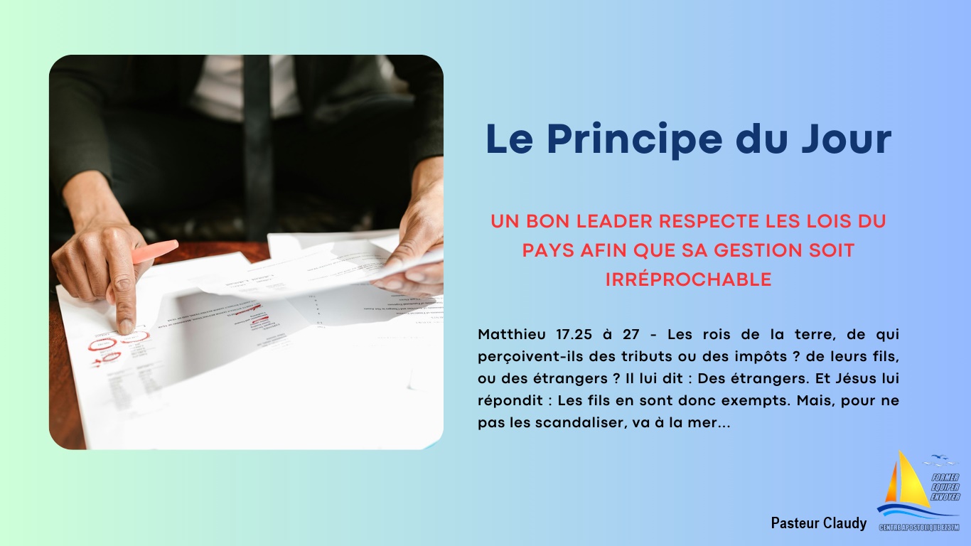 You are currently viewing PRINCIPE DU JOUR – Respecter les lois