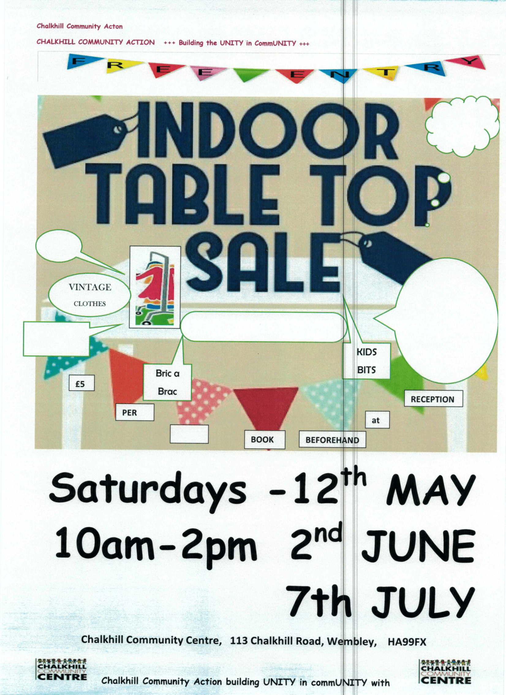 Table Top Sale Chalkhill Community Centre