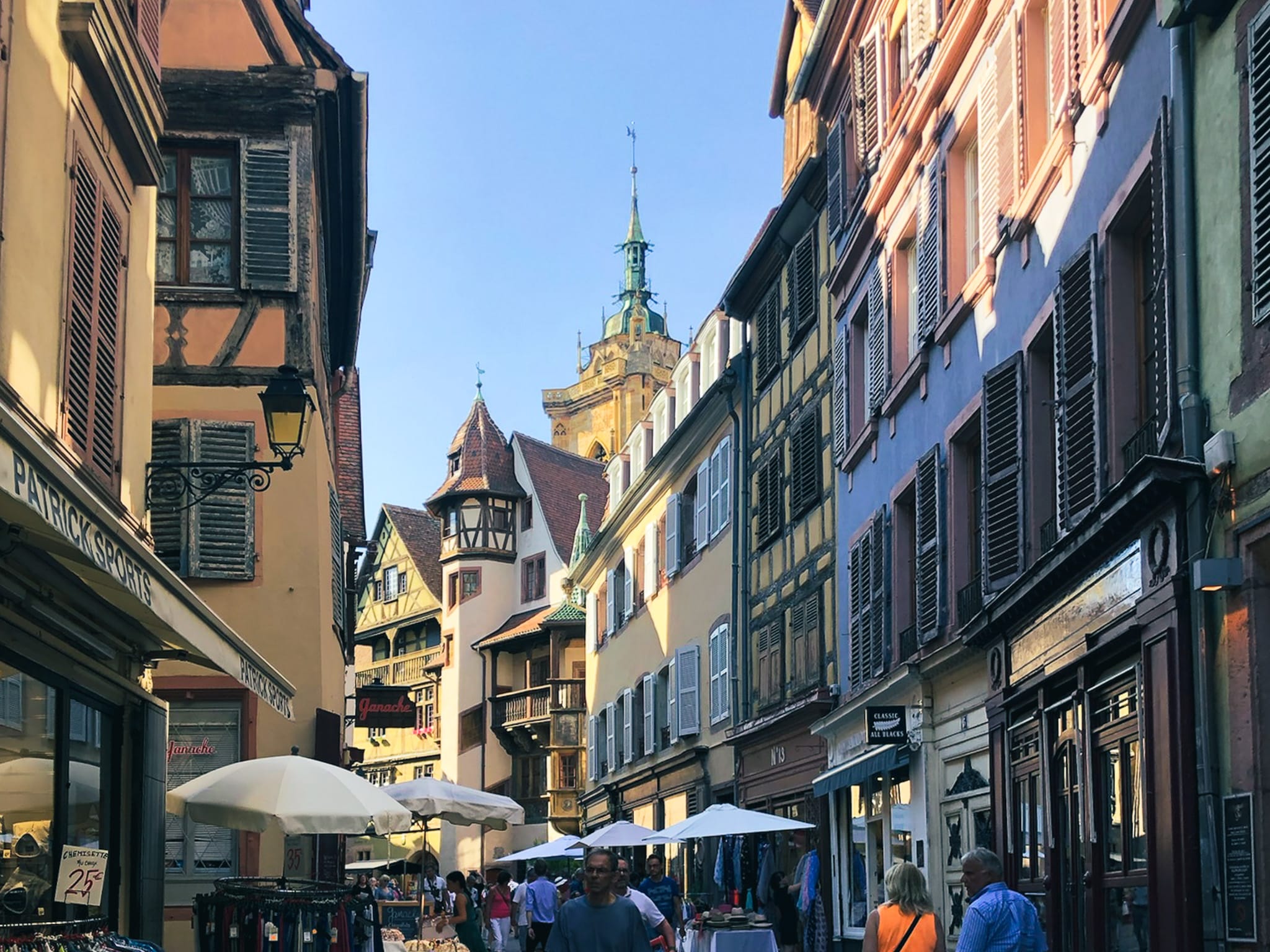 A view of Rue des Marchands on a visit Colmar France