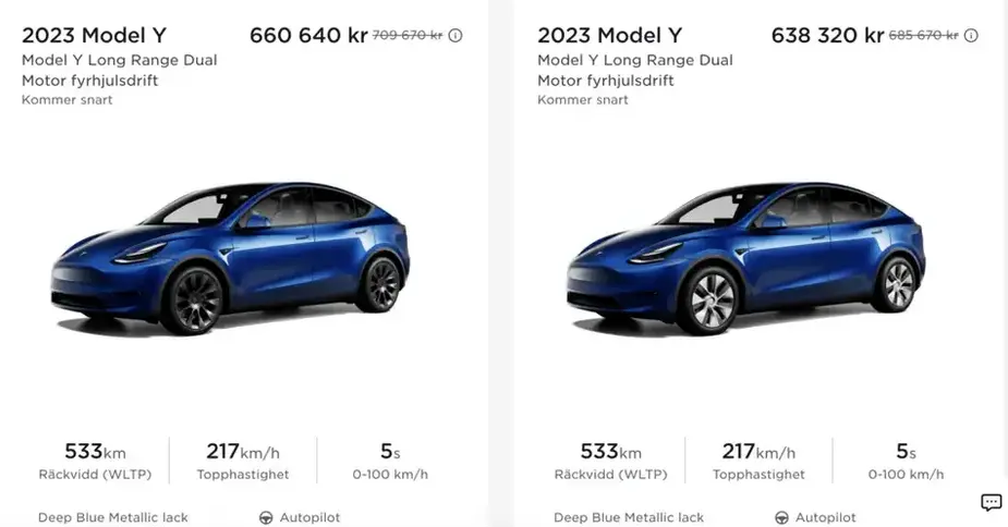 Tesla Rabatt. Tesla Lagerbil