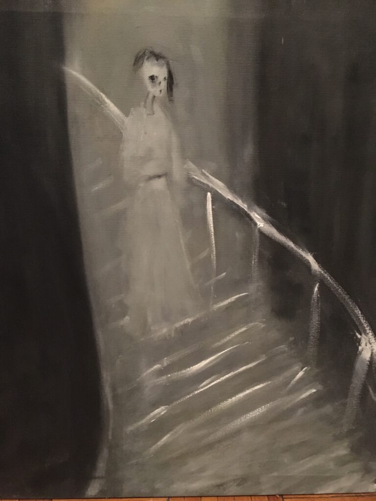 The Faded Green Ghost, oil on canvas, 24 x 24, 2022 -- SOLD
