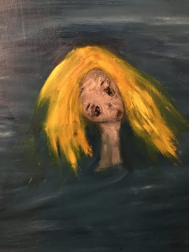 Blonde Coney Island Girl, oil on canvas, 30 x 24, 2022