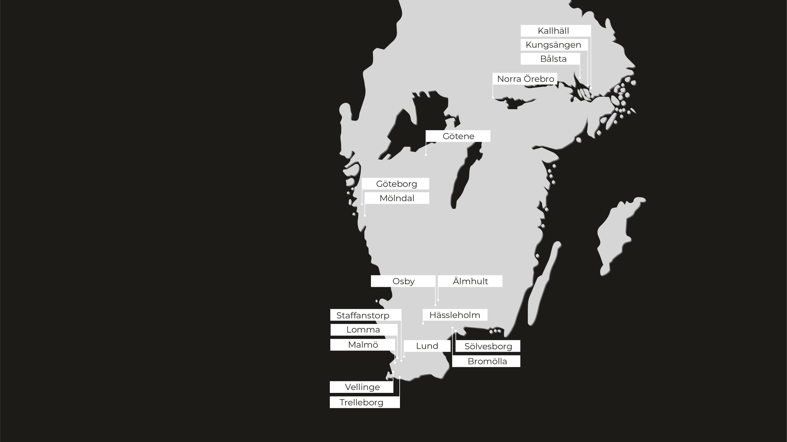 Områden där batterier i CheckWatts virtuella kraftverk levererar lokal flexibilitet under 2025/2026