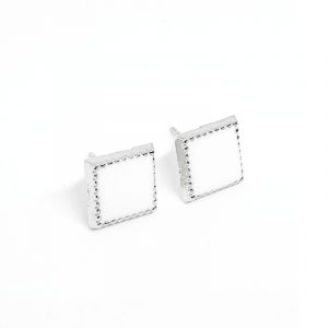 Chic Stud Earrings - White Square - ChicSmyck Sweden