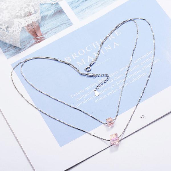 De Crystal Cube Necklace - Chicsmyck