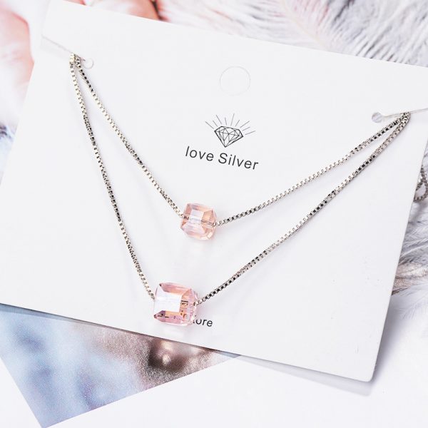 De Crystal Cube Necklace - Chicsmyck