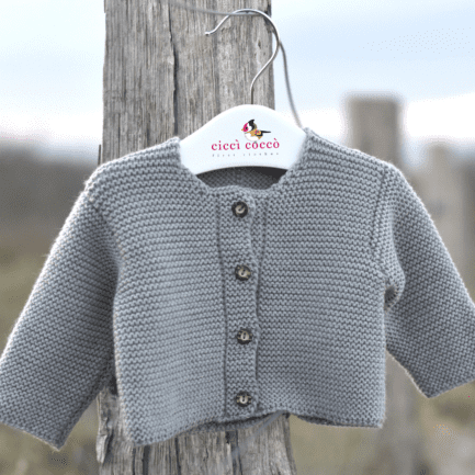 Strickjacke "Mini Sarner Dolomit" aus Merinowolle