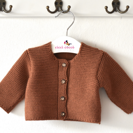 Strickjacke "Mini Sarner Reh" aus Merinowolle