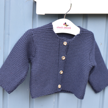 Strickjacke "Mini Sarner Abendhimmel" aus Merinowolle