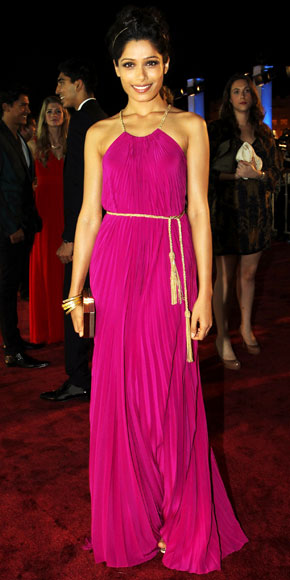 Freida Pinto in Salvatore Ferragamo