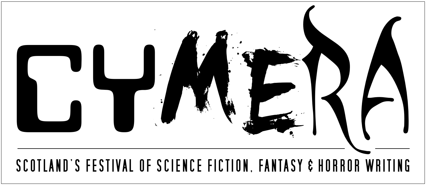 Text reads: Cymera Scotland's Festival of Science Fiction, Fantasy and Horror Writing