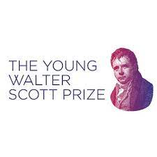 Text reads the young walter scott prize with a picture of Walter Scott's Head and shoulders in purple