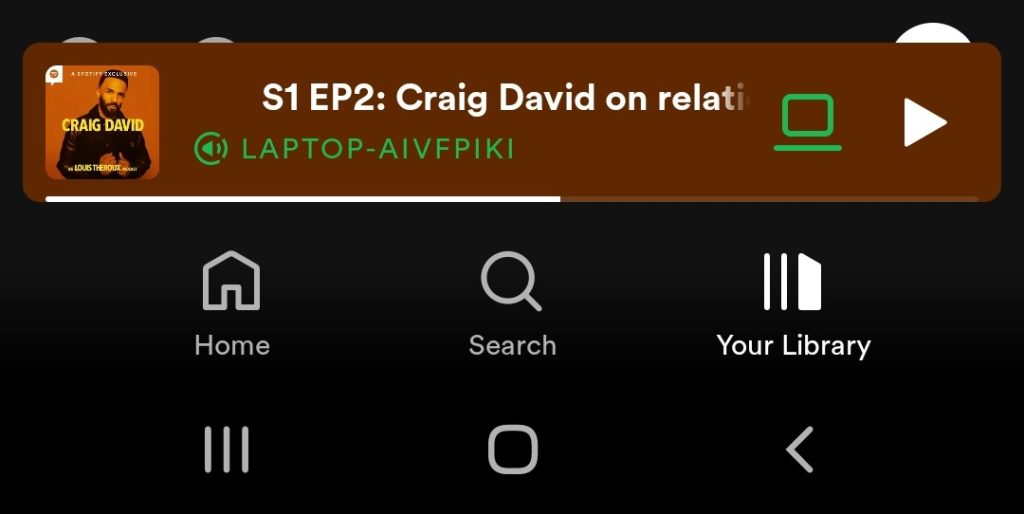 podcast title showing on spotify screenshot