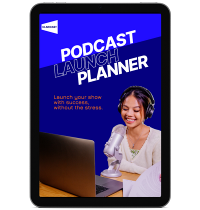 podcast launch planner displayed on tablet