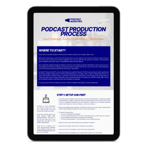 podcast production process displayed on tablet