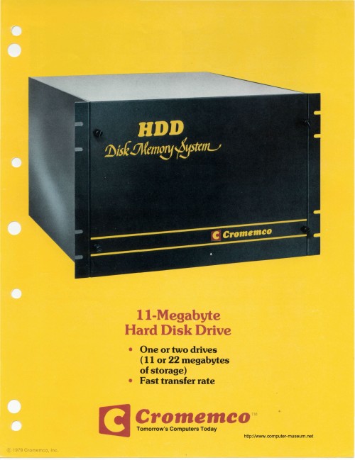 Cromemco HDD Disk Memory System