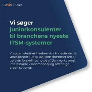 If you are a newly qualified computer scientist or at the beginning of your career within ITSM, this job could be a good starting point in your career.
