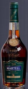 Old fine cognac; green label, green cap; shield with three mallets on the shoulder blob; 700ml; Asian market