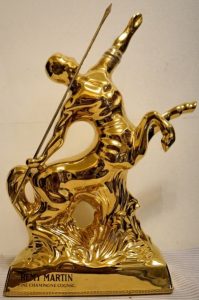 Golden 70cl, Limoges; Fine Champagne Cognac stated in larger font (1980s).