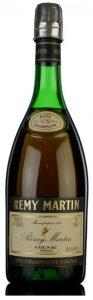 With a shot cup on top; Fine Champagne Cognac printed in a different colour (green-ish)