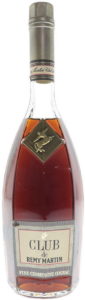 Remy Martin in Roman (upright) letters and put below 'CLUB' and a centaur above 'CLUB'; On the left side of the label 0.70L is stated, while on a sticker on the back it says 680ml (Asian bottle)