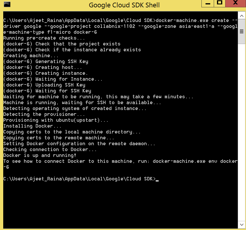 Docker machine deals google