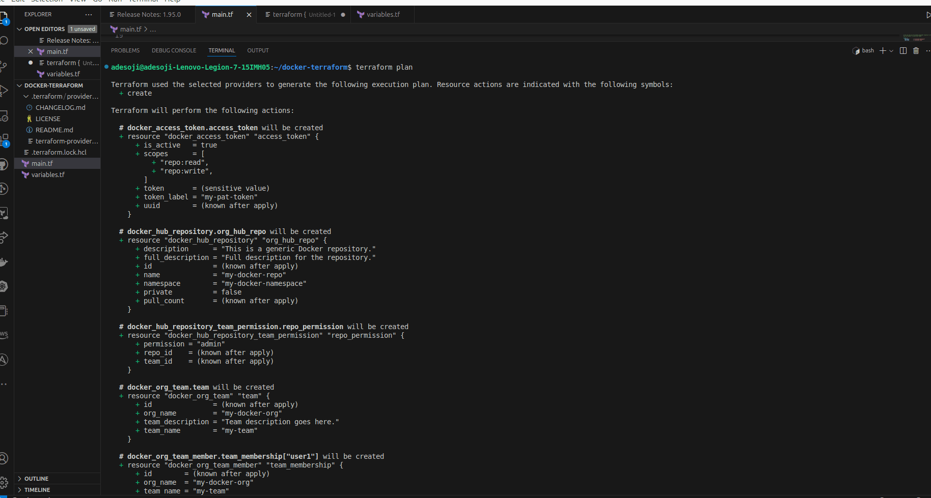 terraform plan