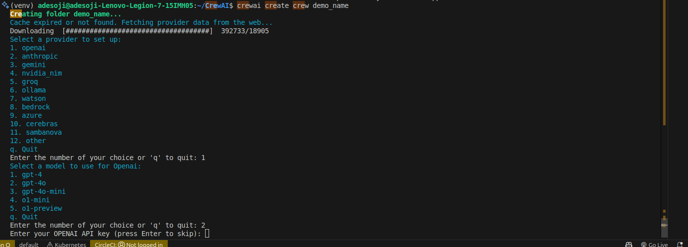 Installation CLI Prompt