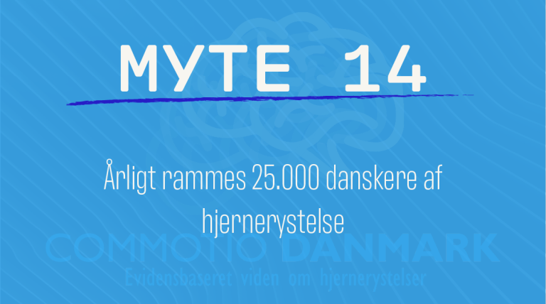 Hjernerystelsesmyte 14 - antal hjernerystelsesramte i Danmark er formentlig mere end 25.000 om året.