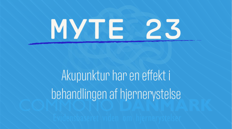 Myte 23 - akupunktur og hjernerystelse