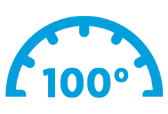100° total tiltning
