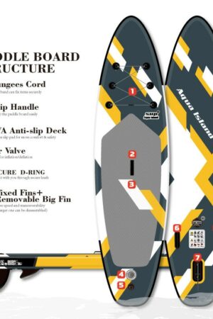 Inflatable Surfboard SUP Water Skiing Lightweight Stand-up Paddle Board Outdoor PVC Wading Windsurfing Board