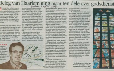 Persbericht: Beleg van Haarlem ging maar ten dele over godsdienst