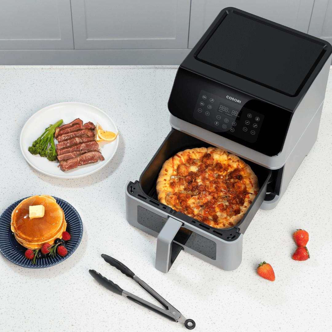 airfryer cosori premium II plus banner lysegrå mat-3