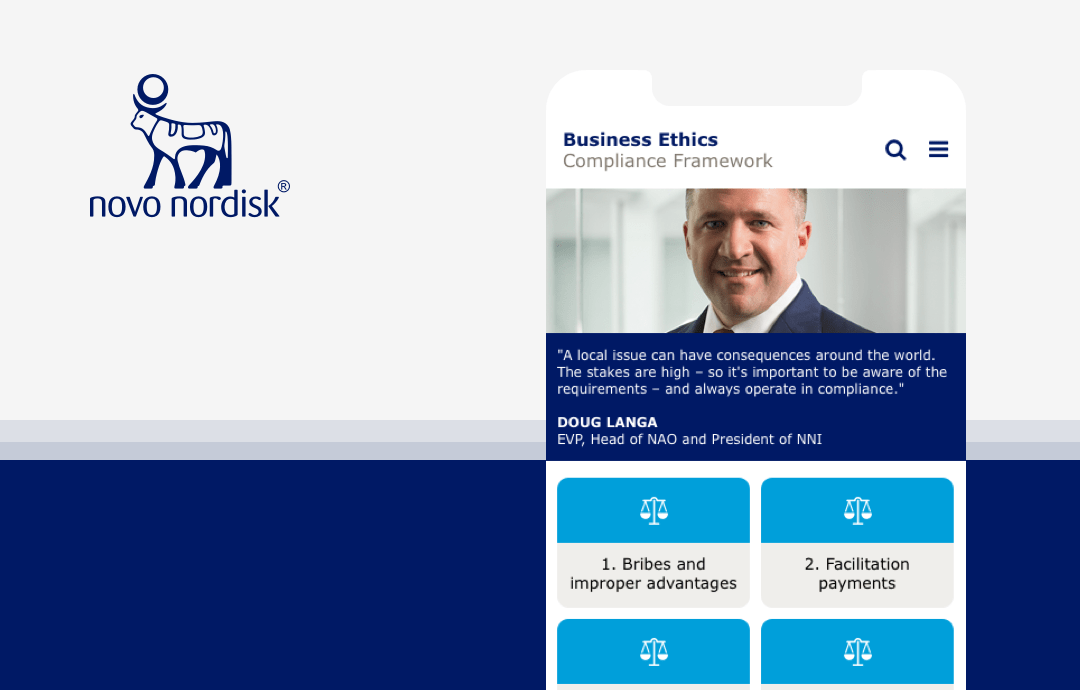 Novo Nordisk Business Ethics Compliance framework