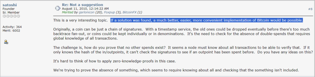Satoshi Nakamoto's Perspective on ZK-proofs: Unveiling the Insights